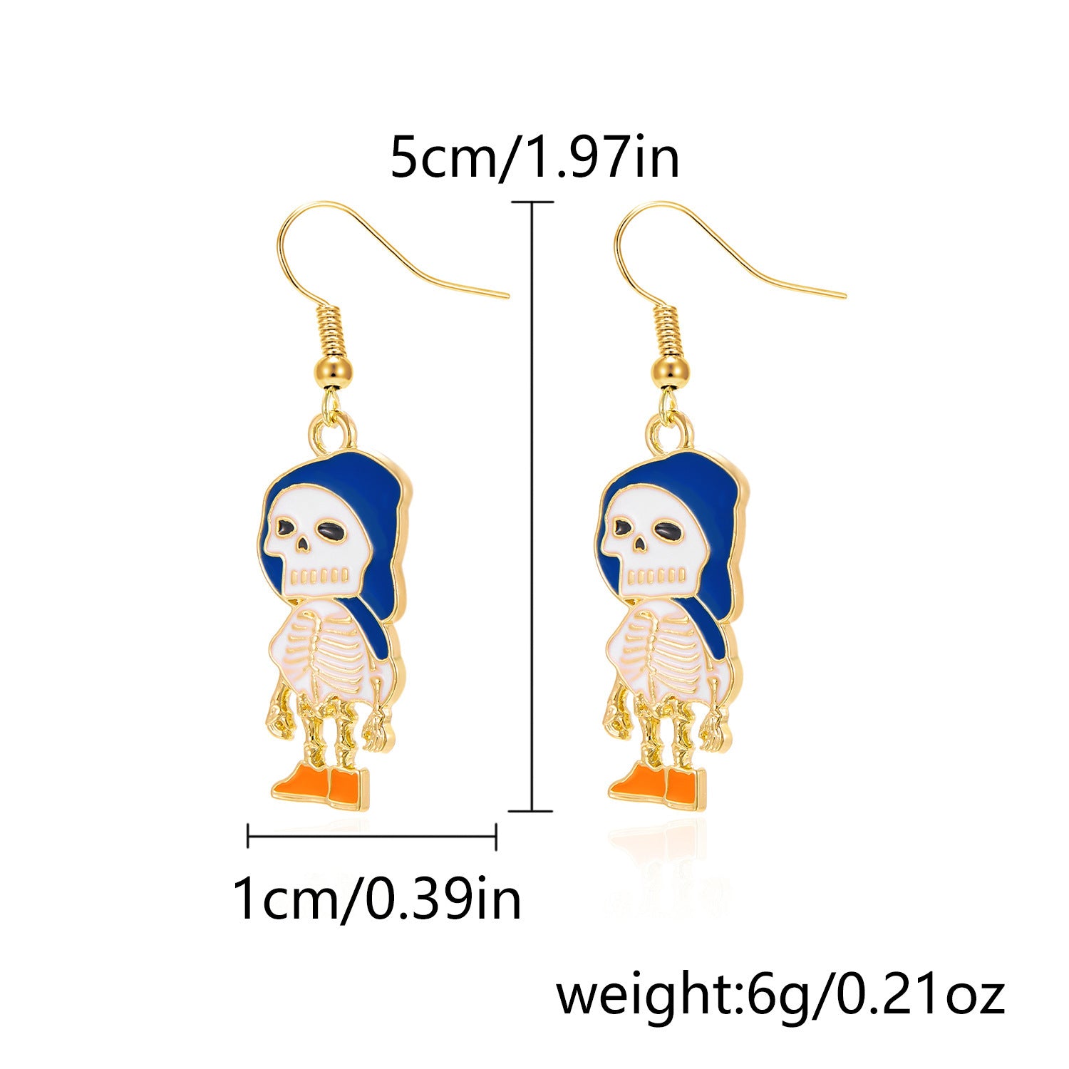 Wholesale  painting oil flowers skull ear hook earrings